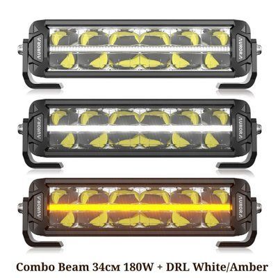Aurora ALO-P-D10-10-R14Y-AW 34см 180W &mdash; LED балка комбінованого світла (Combo Beam) + DRL (денні ходові вогні) білого/бурштиного кольору ALO-P-D10-10-R14Y-AW-H фото