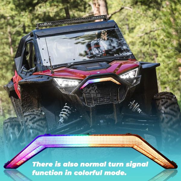 Центральний габаритний ліхтар, денні ходові вогні RGB з поворотником для Polaris RZR PRO XP/RZR PRO R/RZR Turbo R, ATV22 заміна 2884346 ATV22-RZRPRO-DXO-RGB-TURN фото