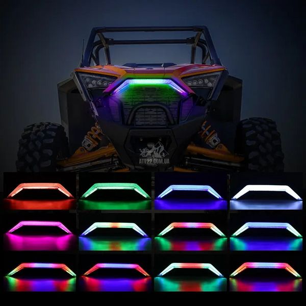 Центральний габаритний ліхтар, денні ходові вогні RGB з поворотником для Polaris RZR PRO XP/RZR PRO R/RZR Turbo R, ATV22 заміна 2884346 ATV22-RZRPRO-DXO-RGB-TURN фото