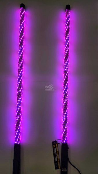 LED флагштоки ATV22 RGBW 89см, комплект 2шт., возможность подключения стопов и поворотников, управление через пульт или приложение ATV22-LEDWHIP-89-RGBW-PAIR фото