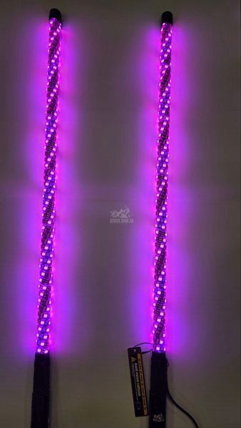 LED флагштоки ATV22 RGBW 89см, комплект 2шт., возможность подключения стопов и поворотников, управление через пульт или приложение ATV22-LEDWHIP-89-RGBW-PAIR фото