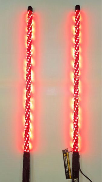 LED флагштоки ATV22 RGBW 89см, комплект 2шт., возможность подключения стопов и поворотников, управление через пульт или приложение ATV22-LEDWHIP-89-RGBW-PAIR фото