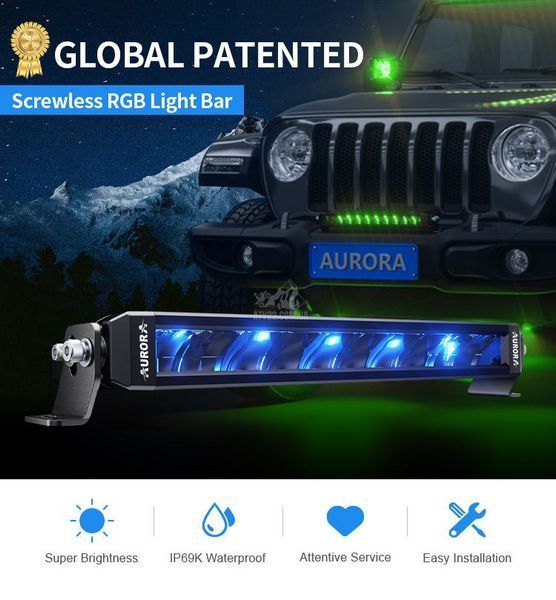 Aurora ALO-S6D1-50-R5Q &mdash; LED балка 132см 250W водительского света (Driving Beam), с (DRL) дневным ходовым огнем &ndash; RGB ALO-S6D1-50-R5Q-H фото