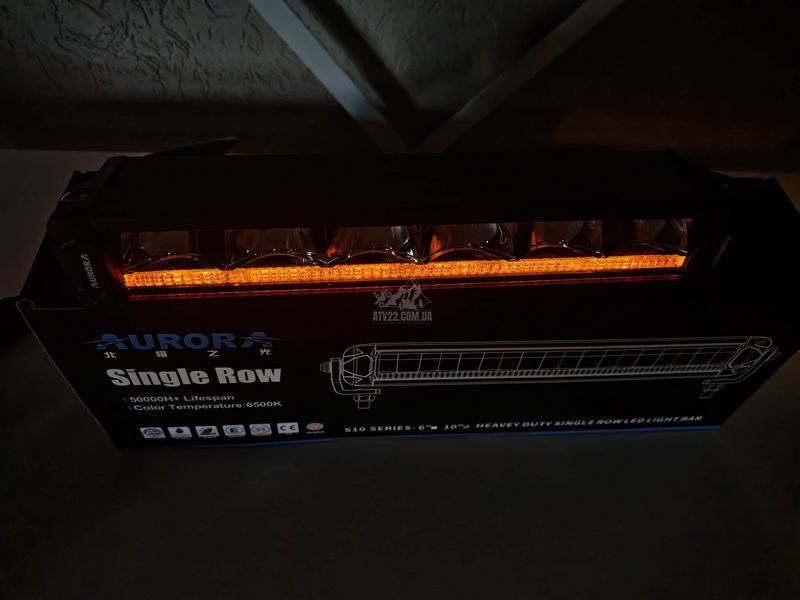 Aurora ALO-P-S10-10-R13Y-AW 33см 90W &mdash; LED балка комбінованого світла (Combo Beam) + DRL (денні ходові вогні) білого/бурштиного кольору ALO-P-S10-10-R13Y-AW-H фото