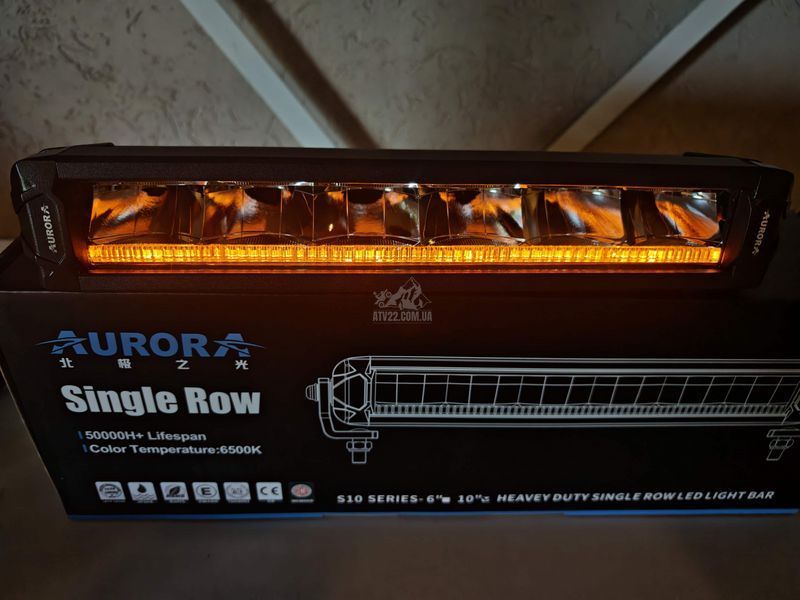 Aurora ALO-P-S10-10-R13Y-AW 33см 90W &mdash; LED балка комбінованого світла (Combo Beam) + DRL (денні ходові вогні) білого/бурштиного кольору ALO-P-S10-10-R13Y-AW-H фото