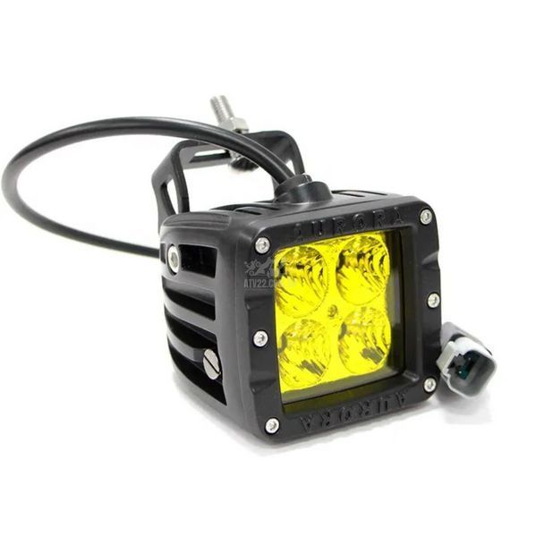 Aurora ALO-T-D2-2-P4T LED фара (1шт.) 8,2см 40W &ndash; золотисто-жёлтого свечения, дальнего света, светодиодная квадратная без проводки в комплекте ALO-T-D2-2-P4T-1PCS-NO фото