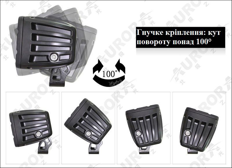 Aurora ALO-T-D2-2-P4T LED фара (1шт.) 8,2см 40W &ndash; золотисто-жёлтого свечения, дальнего света, светодиодная квадратная без проводки в комплекте ALO-T-D2-2-P4T-1PCS-NO фото